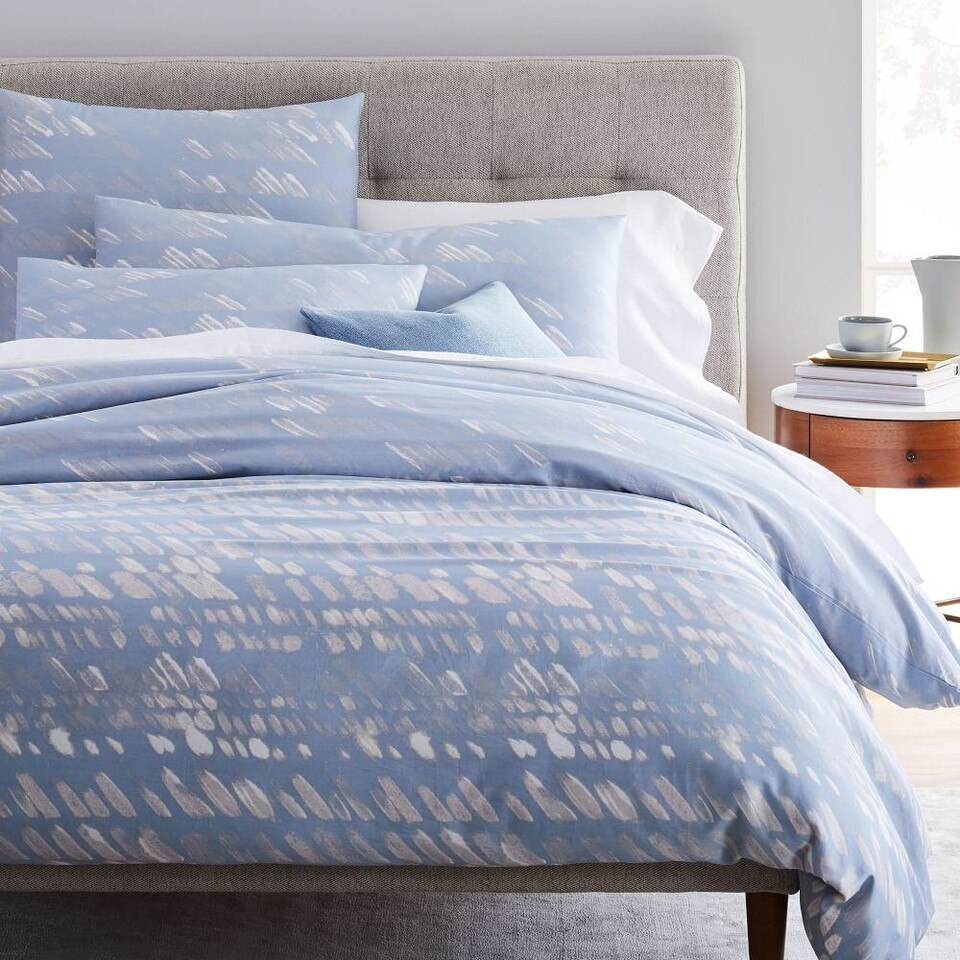 Organic Sateen Slanted Dots Duvet Cover & Pillowcases west elm United